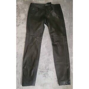 BeBe Leather Pants Women's Black Size 25 Zipper Ankle